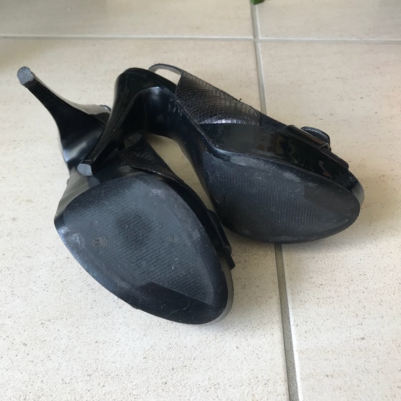 Black multi textured Guess sling backs size 10 - Picture 7 of 8